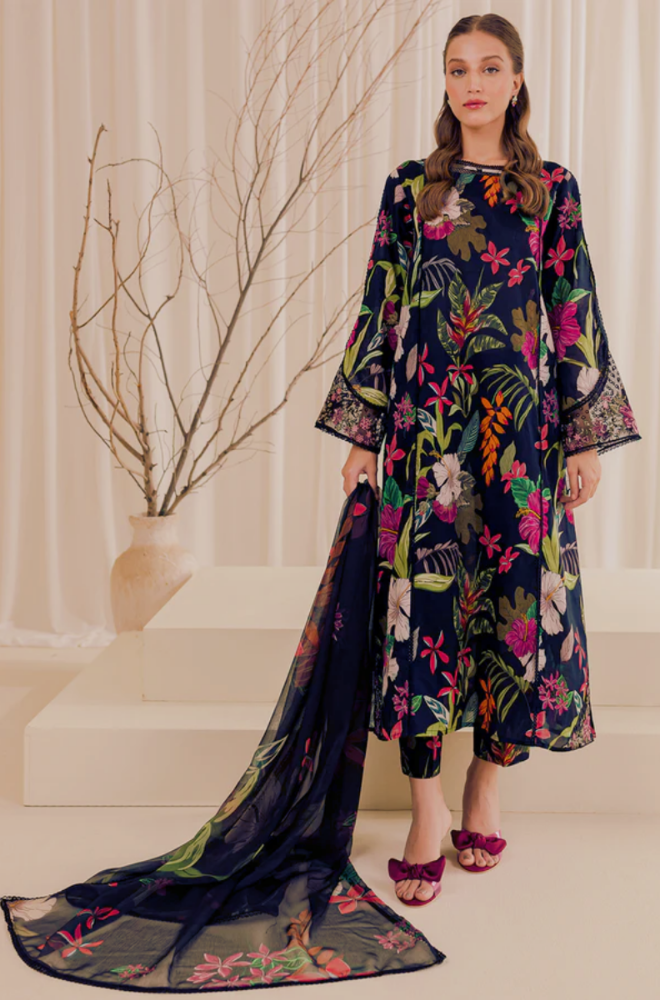 Baroque - Winter 3PC Khaddar Digital Printed Dress - BFU0085