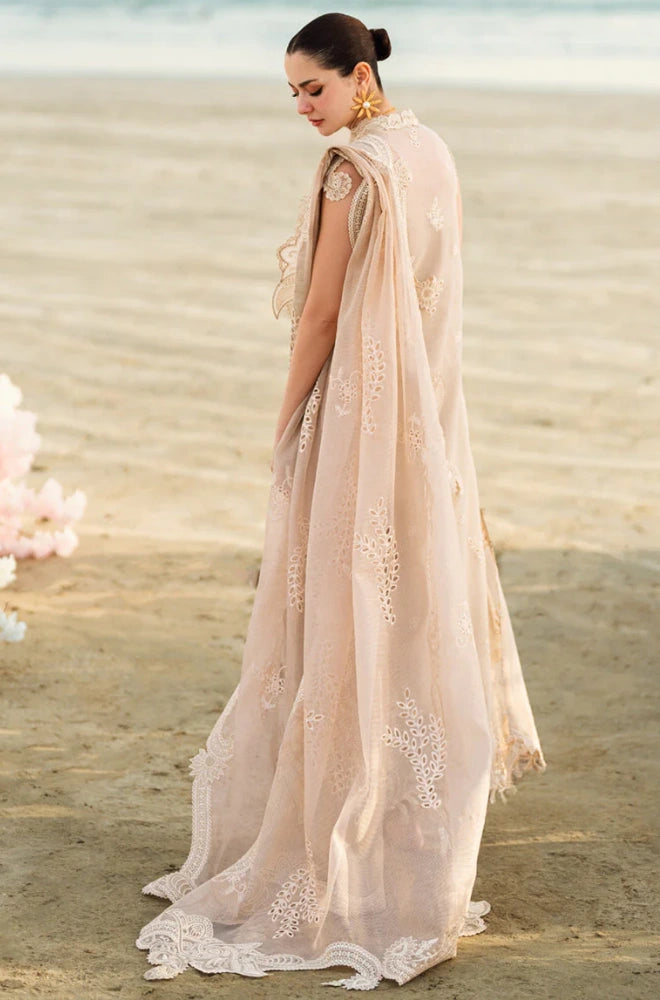QALAMKAR - 3PC Lawn Embroidered Shirt with Chiffon Embroidered Dupatta and Trouser - BFA0022