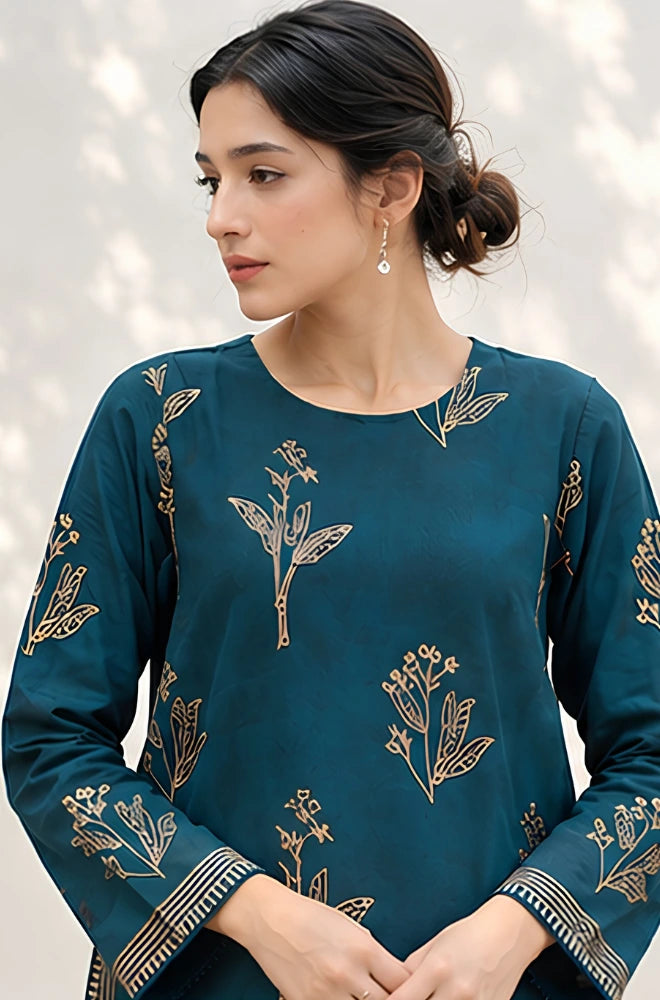 Zellbury - 3PC Dhanak Embroidered Shirt With Dhanak Embroidered Dupatta and Trouser - BFB01185