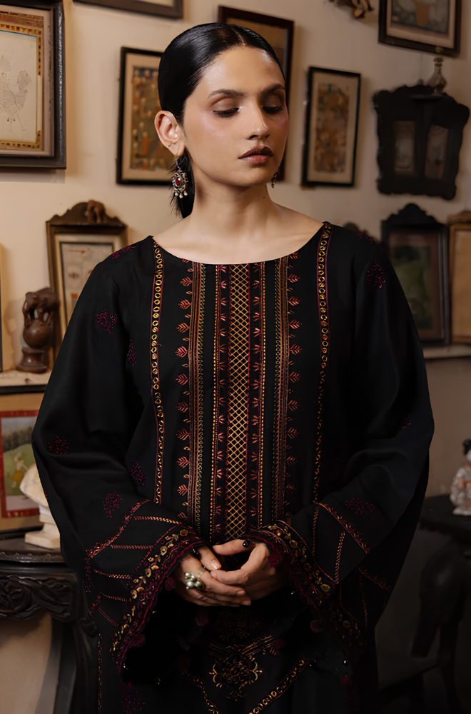 Yards - 3PC Dhanak Embroidered Shirt With Printed Shawl and Trouser - BFB011856