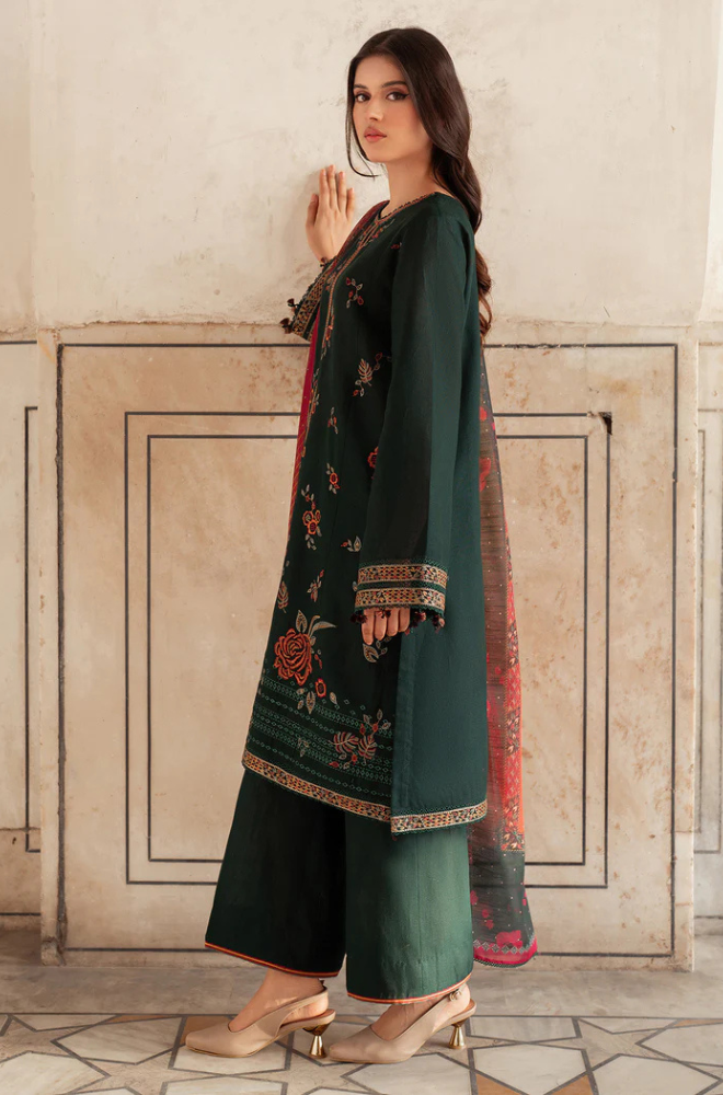 Jazmin - 3PC Dhanak Embroidered Suit - BFB0214