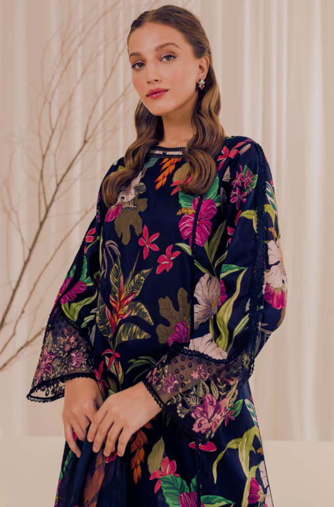 Baroque - Winter 3PC Khaddar Digital Printed Dress - BFU0085