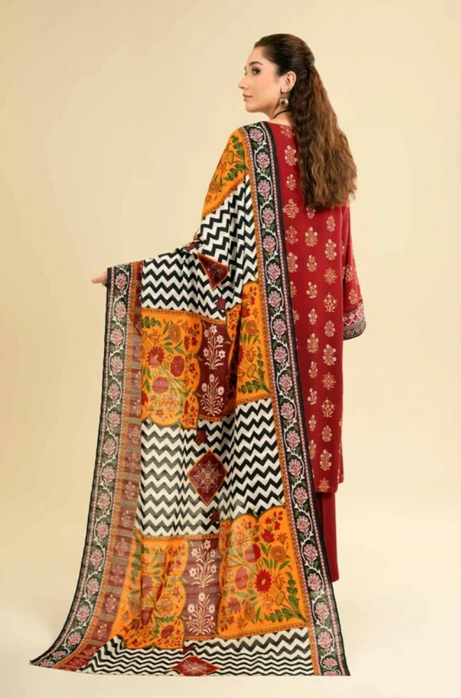Aisling - 3PC Dhanak Embroidered Suit - BFB01126
