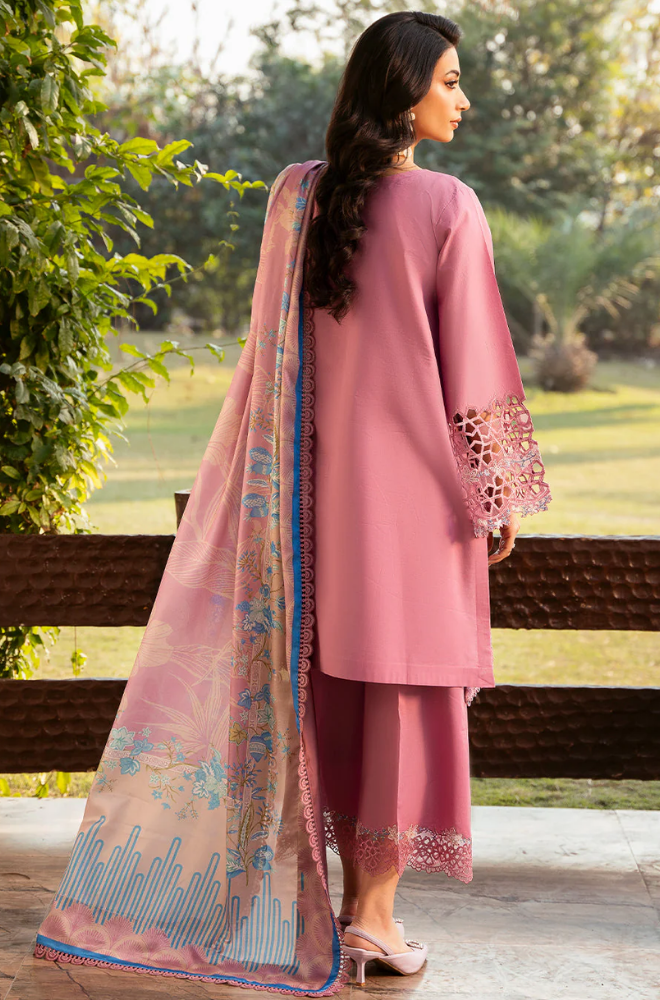 BIN ILYAS - Winter 3PC Dhanak Embroidered Suit - BFB0480