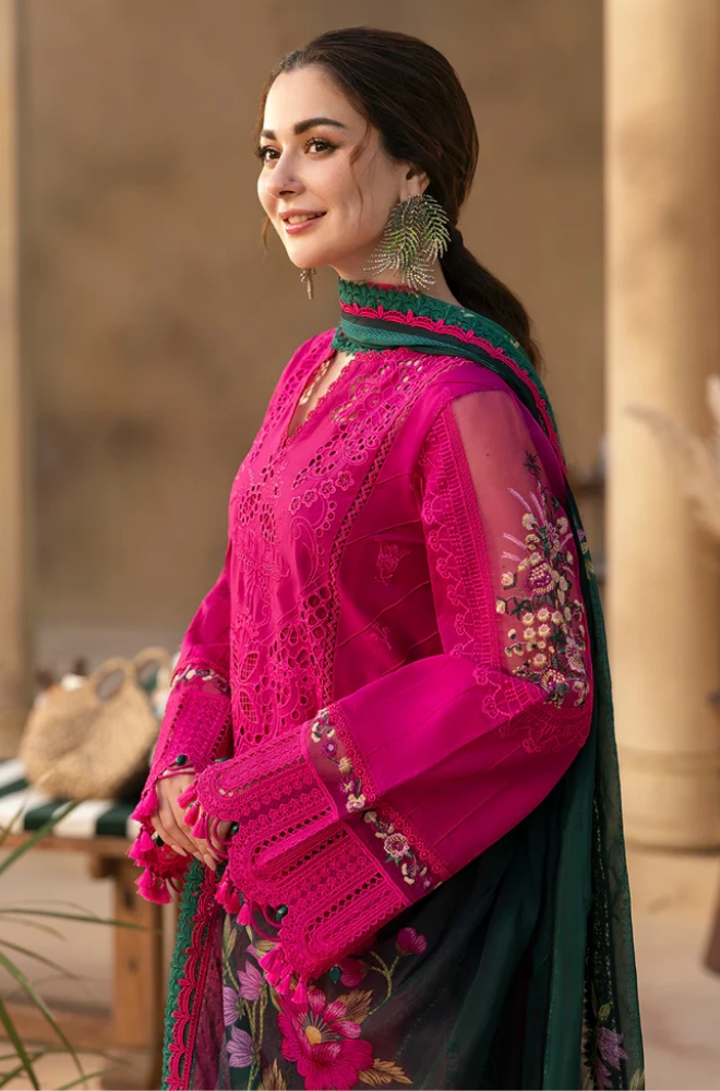 QalamKar - Winter 3PC Chikenkari Dhanak Embroidered Suit - BFB0492