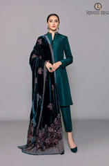 Bareeze -Winter 3PC Velvet Embroidered Suit - BFB0548