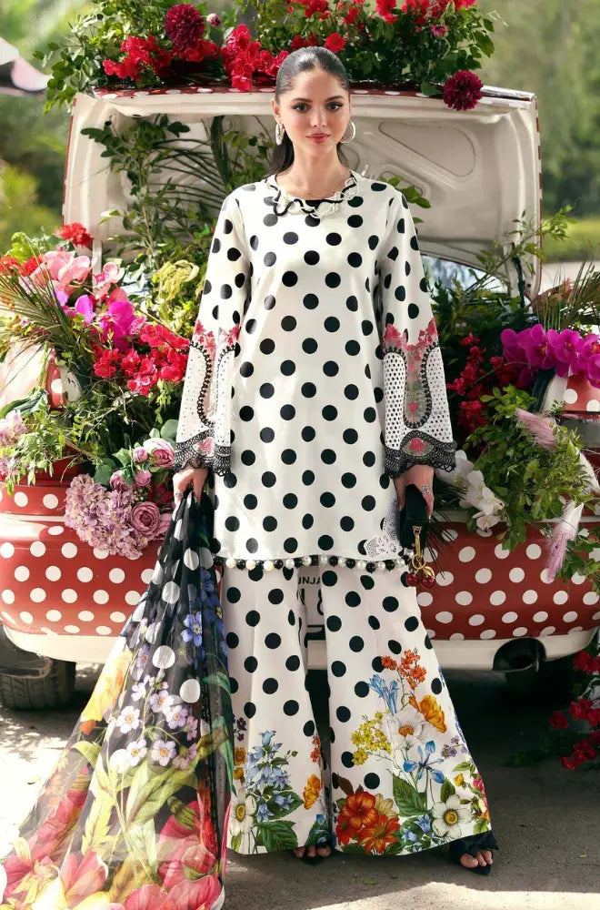 MARIA.B - 3PC Printed Lawn Suit With Lawn Printed Dupatta and Trouser - BFB0975