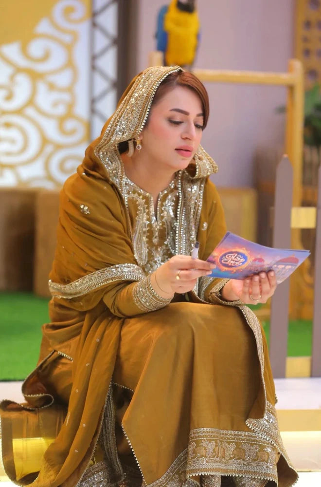 ANEELAS - 3PC Lawn Embroidered Shirt With Chiffon Embroidered Dupatta and Trouser - BFB0830