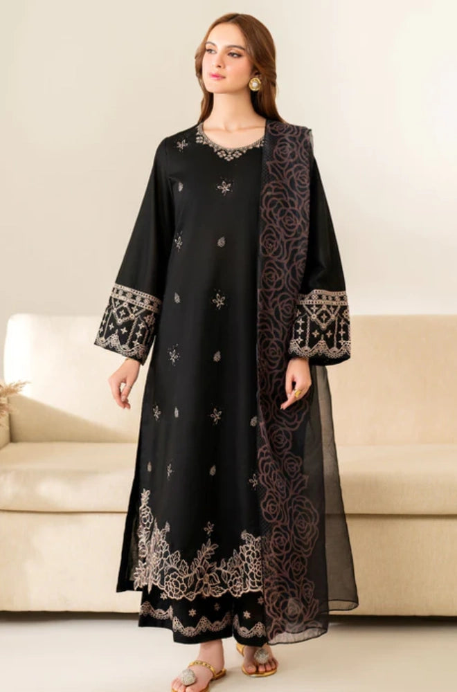 GARNET - 3PC Lawn Embroidered Shirt with Chiffon Embroidered Dupatta and Trouser - BFB0657