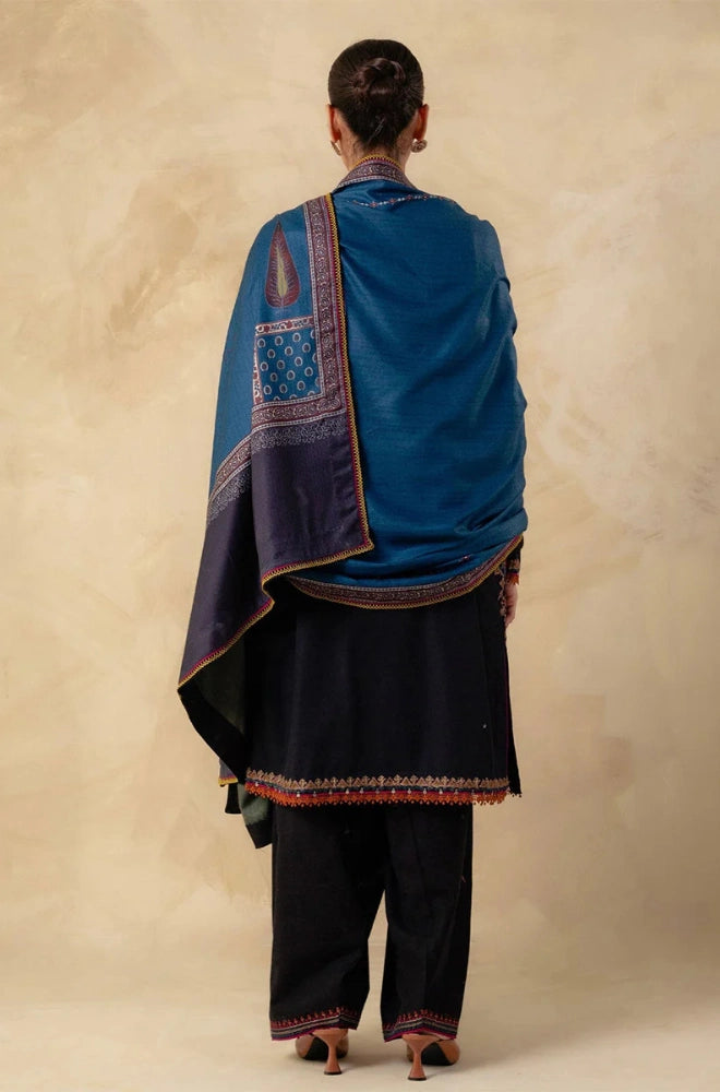 Zara Shahjahan - 3PC Dhanak Embroidered Shirt With Twill Printed Dupatta and Trouser - BFB0916