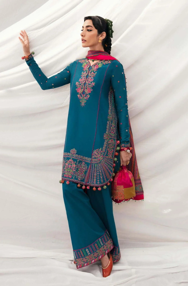 Hussain Rehar - Winter 3PC Dhanak Embroidered Suit - BFB0580