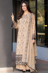 Garnet - Winter 3PC Dhanak Embroidered Suit - BFB0427