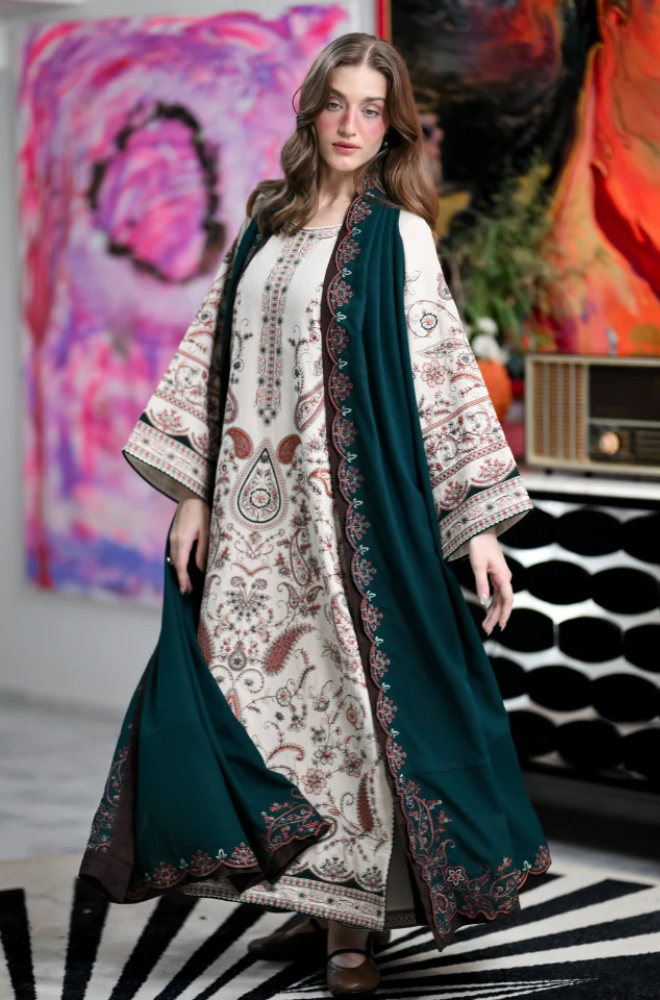 ZAIB - 3PC Dhanak Embroidered Shirt with Dhanak Embroidered Dupatta and Trouser - BFB01164