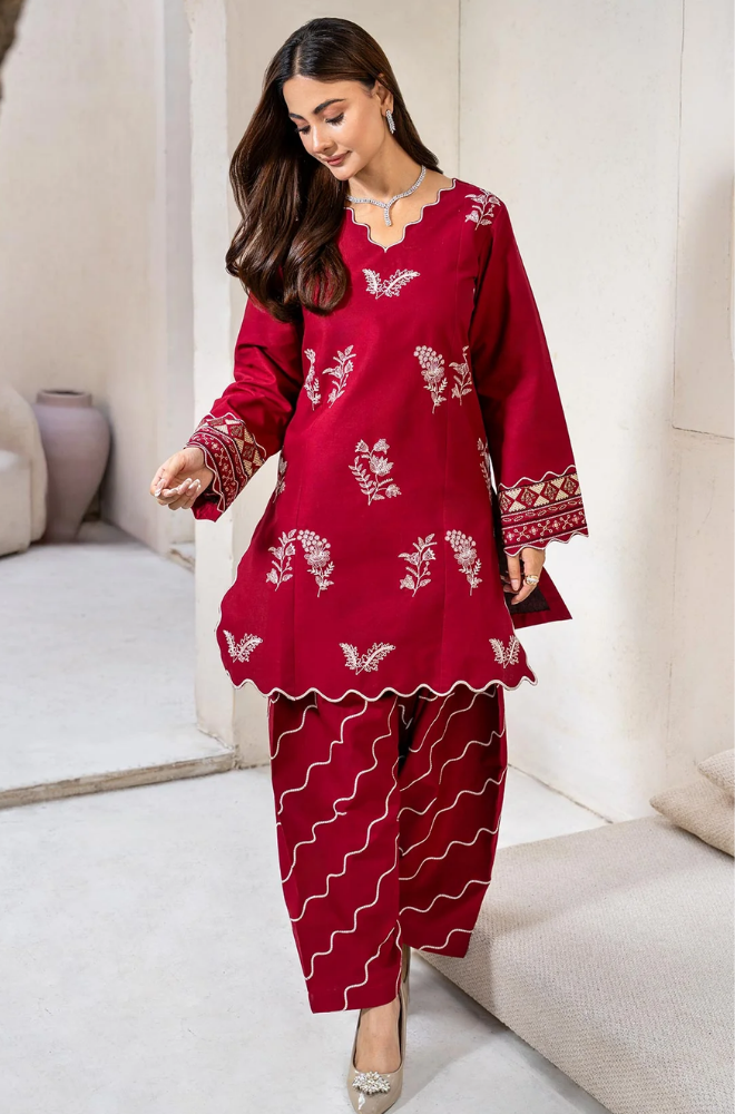 Rungrez - 2PC Embroidered Lawn Shirt With printed Trouser - BFB01018