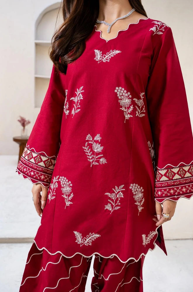 Rungrez - 2PC Embroidered Lawn Shirt With printed Trouser - BFB01018