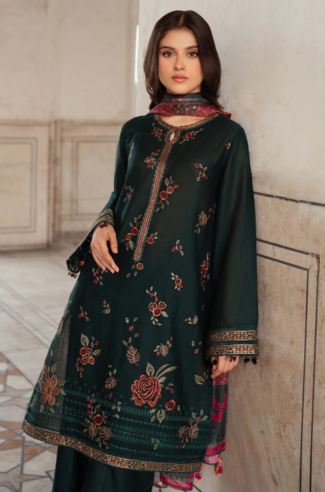 Jazmin - 3PC Dhanak Embroidered Suit - BFB0214