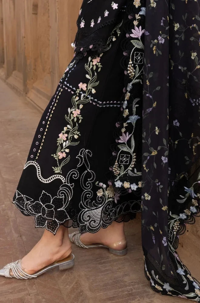 Crimson - 3PC Lawn Chikankari Embroidered Shirt With Embroidered Chiffon Dupatta and Trouser - BFB0969