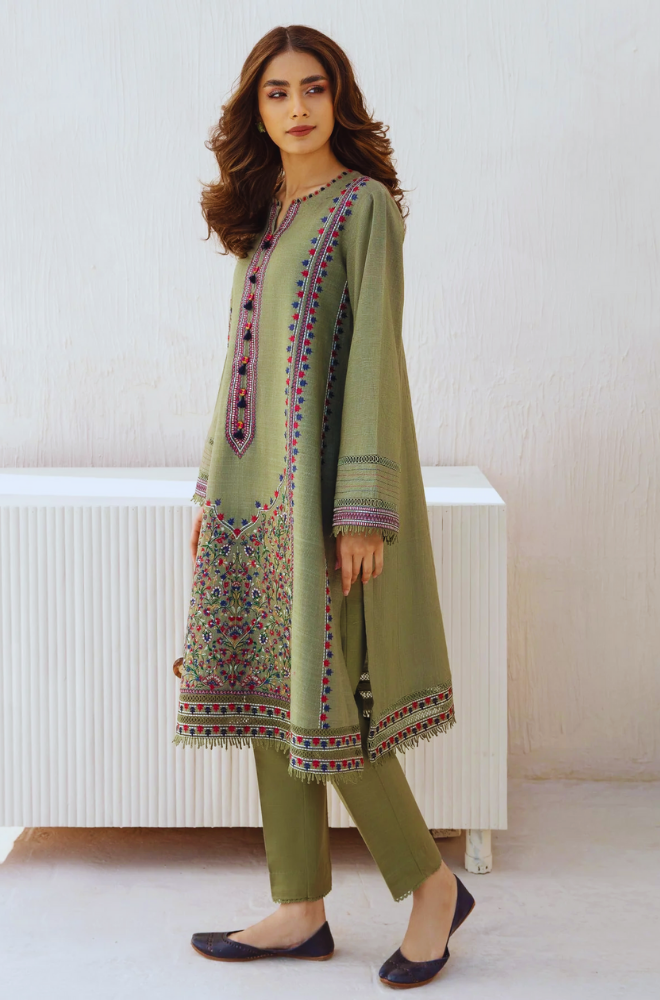 Jazmin - 3PC Dhanak Embroidered Suit - BFB0093