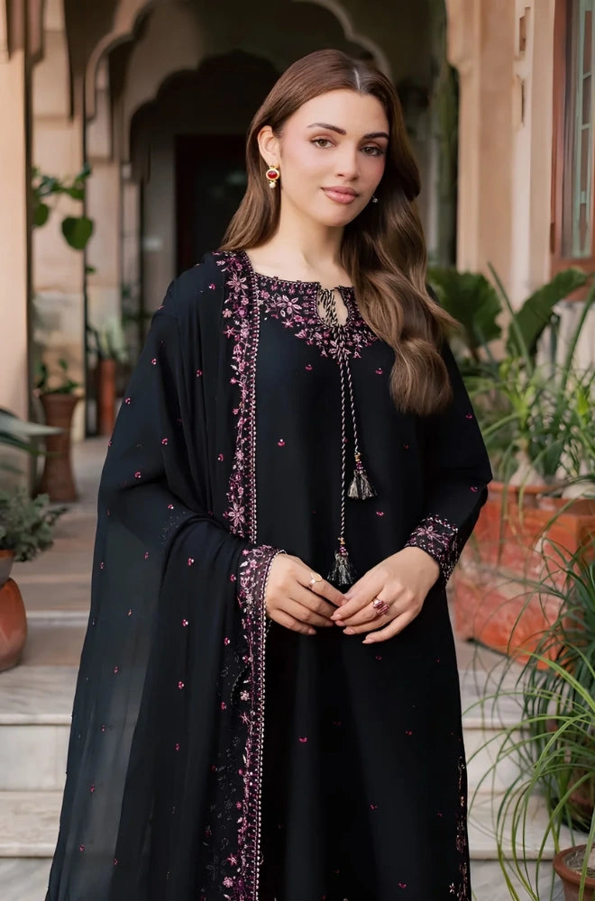 Batik - 3PC Unstitched Dhanak Embroidered Shirt with Dhanak Embroidered Dupatta and Trouser - BFB01153