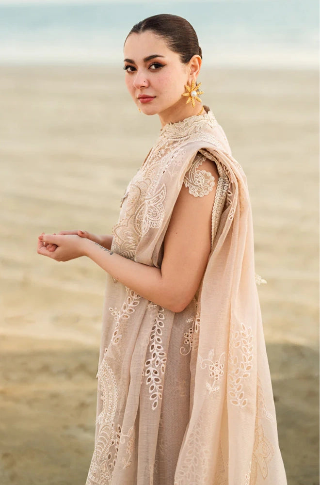 QALAMKAR - 3PC Lawn Embroidered Shirt with Chiffon Embroidered Dupatta and Trouser - BFA0022