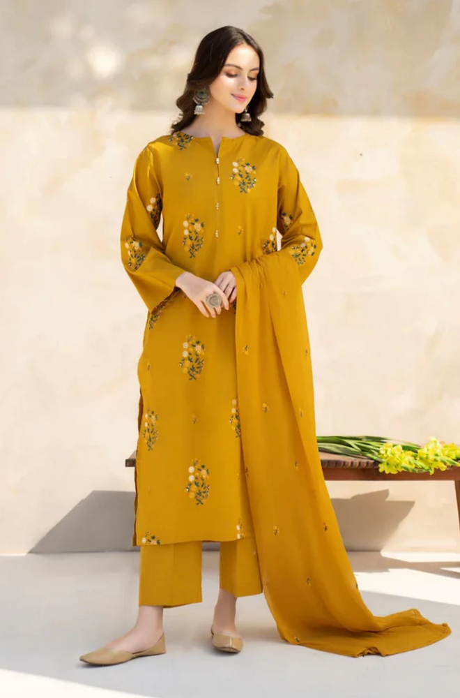 Boraque - 3PC Lawn Embroidered Suit - BFU0036