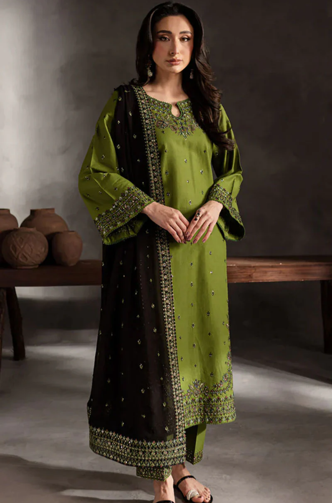 Batik - Winter 3PC Dhanak Embroidered Suit - BFB0452