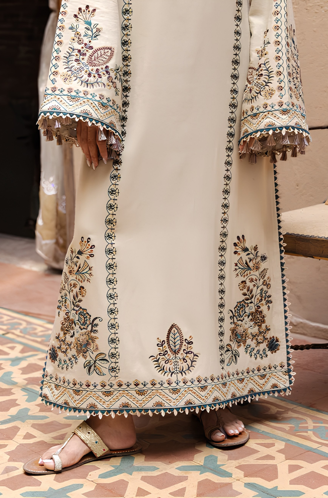 Yards - 3PC Dhanak Embroidered Shirt With Printed Dupatta and Trouser - BFB01188