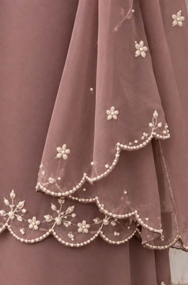 Winter 3PC Silk Embroidered Suit With Chiffon Dupatta - BFT005