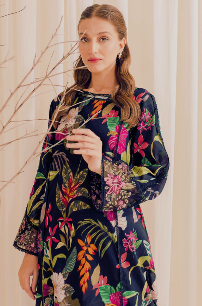 Baroque - Winter 3PC Khaddar Digital Printed Dress - BFU0085