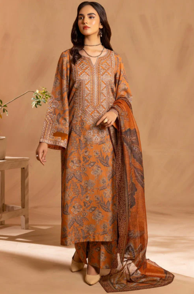 Nishat - Winter 3PC Khaddar Digital Printed Dress - BFU0444