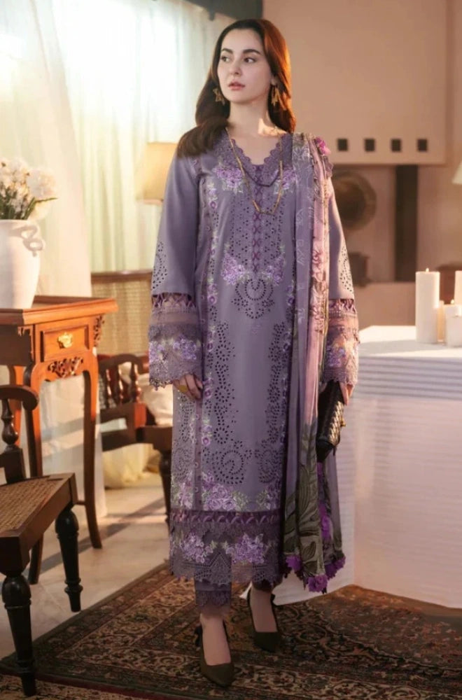 Jade - 3PC Dhanak Embroidered Shirt With Wool Printed Dupatta and Trouser - BFB0991