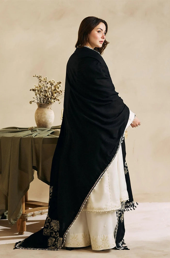 Zara Shahjahan - 3PC Dhanak Embroidered Shirt With Embroidered Dupatta and Trouser - BFB0856