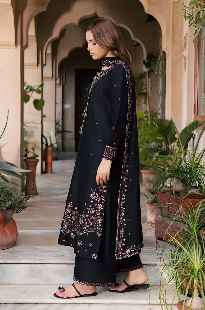 Batik - 3PC Unstitched Dhanak Embroidered Shirt with Dhanak Embroidered Dupatta and Trouser - BFB01153