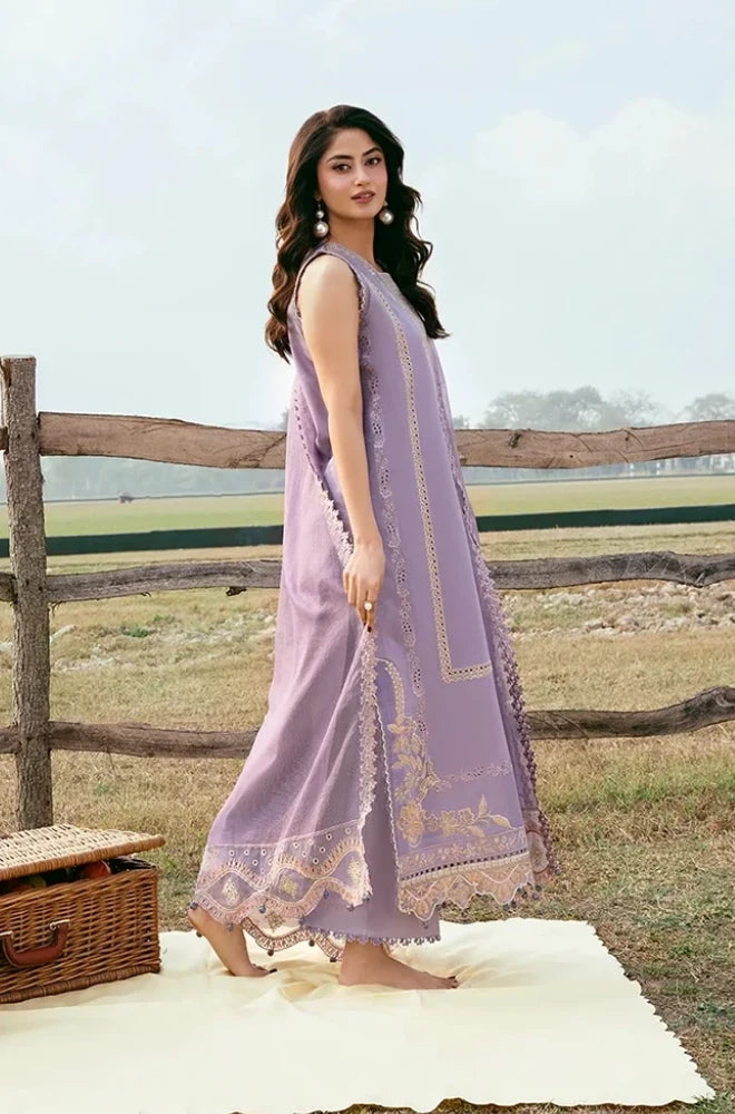 IZEL - 3PC Embroidered Lawn Shirt With Cotton Net Embroidered Dupatta and Trouser - BFB01022