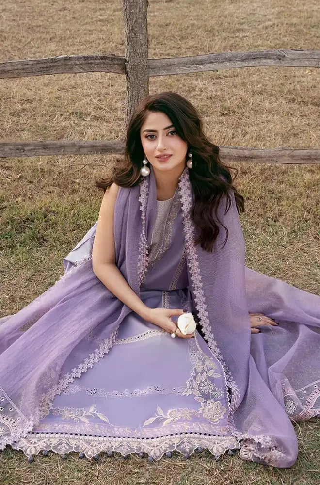 IZEL - 3PC Embroidered Lawn Shirt With Cotton Net Embroidered Dupatta and Trouser - BFB01022
