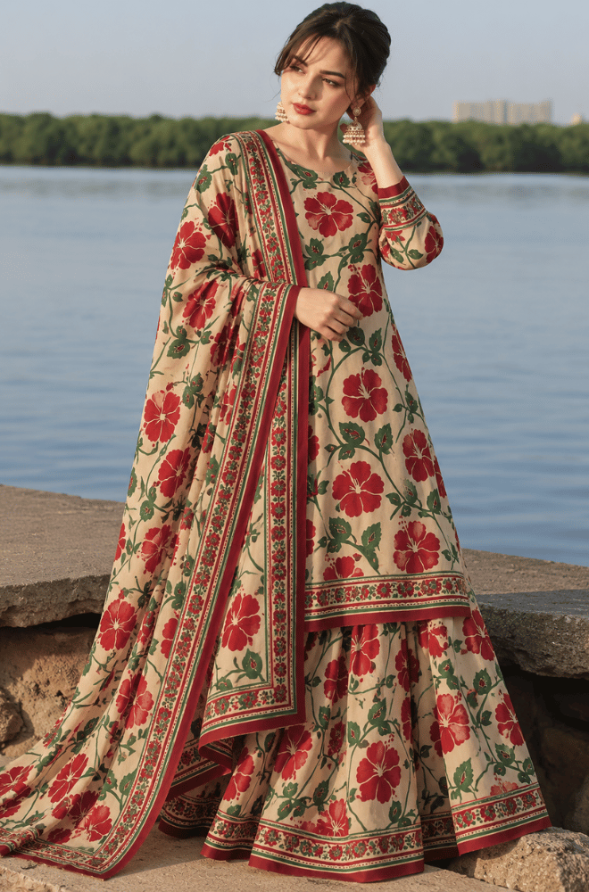 BlueFery - 3PC Winter Viscous Printed Dress - BFP006