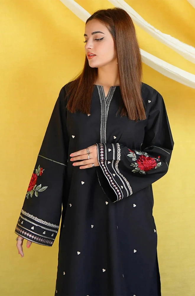 Urge - 2PC Dhanak Embroidered Shirt and Trouser - BFB0912