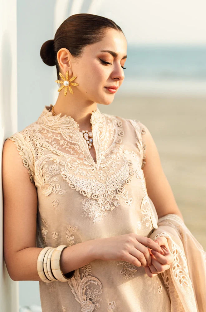 QALAMKAR - 3PC Lawn Embroidered Shirt with Chiffon Embroidered Dupatta and Trouser - BFA0022