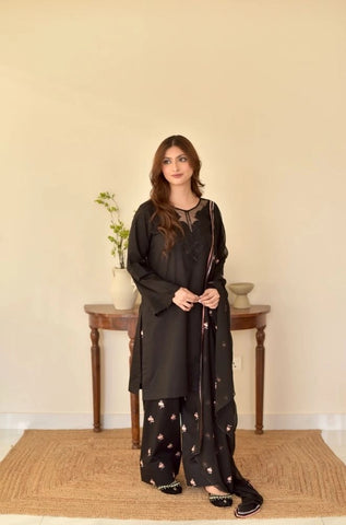 PEMBERLEY - 3PC Summer Lawn Embroidered Shirt with Chiffon Embroidered Dupatta and Trouser - BFB0788