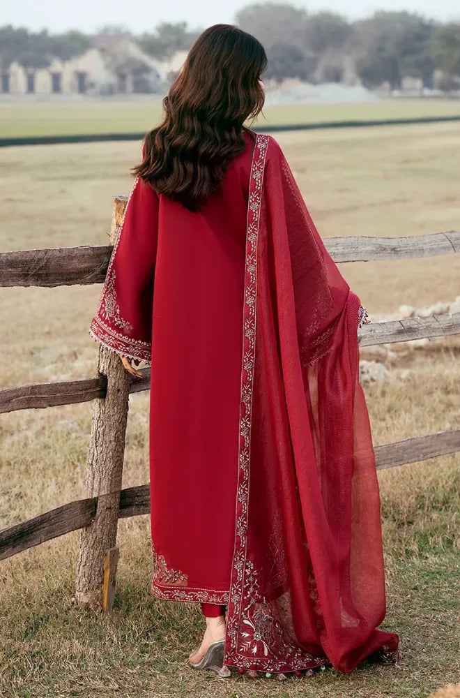 IZEL - 3PC Embroidered Lawn Shirt With Cotton Net Embroidered Dupatta and Trouser - BFB01021