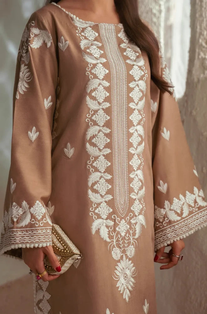 Reina - 3PC Embroidered Lawn Shirt With Organza Embroidered Dupatta and Trouser - BFB0968