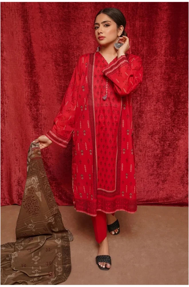Urge - 3PC Khaddar Printed Suit For Women - BFB01119