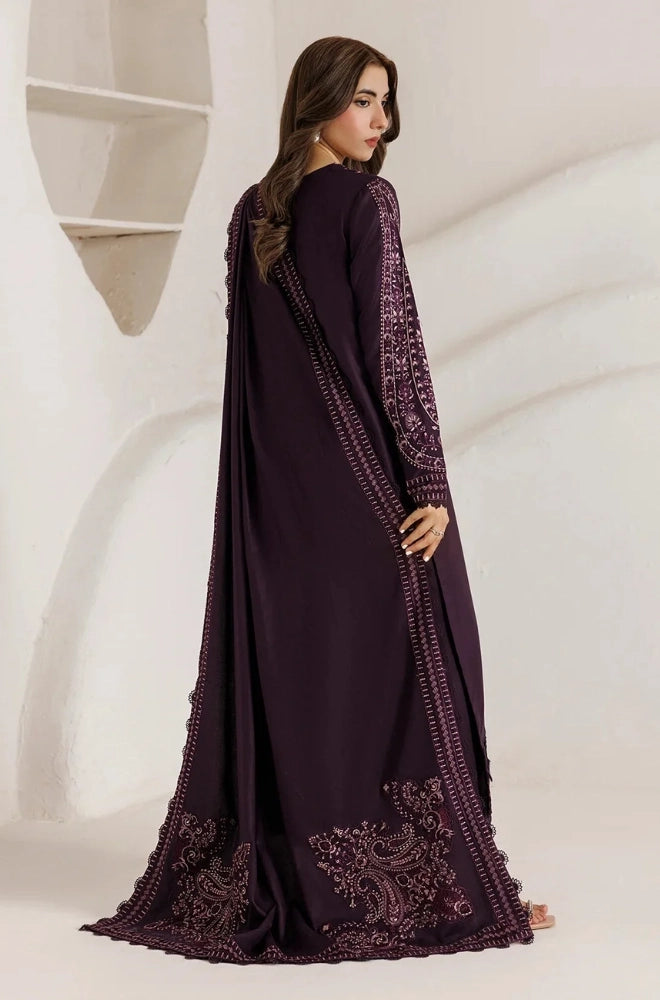Daria - 3PC Unstitched Dhanak Embroidered Shirt with Dhanak Embroidered Dupatta and Trouser - BFB01154