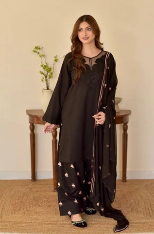 PEMBERLEY - 3PC Summer Lawn Embroidered Shirt with Chiffon Embroidered Dupatta and Trouser - BFB0788