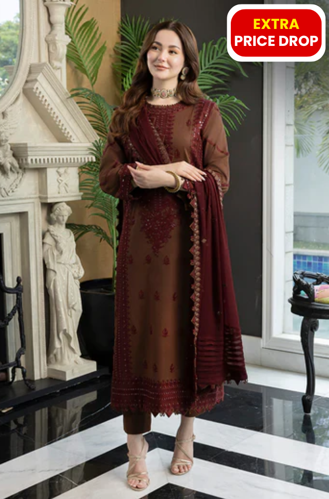 Asim Jofa - 3PC Lawn Embroidered Dress - BFC0005