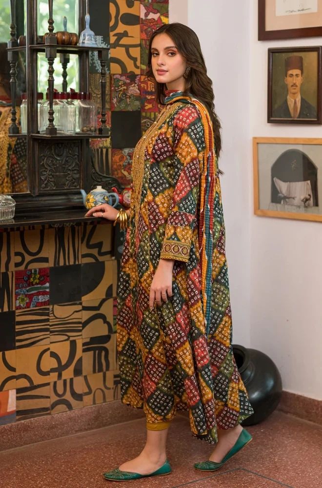Sapphire - 3PC Lawn Printed Frock with Lawn Printed Dupatta and Trouser - BFB0843