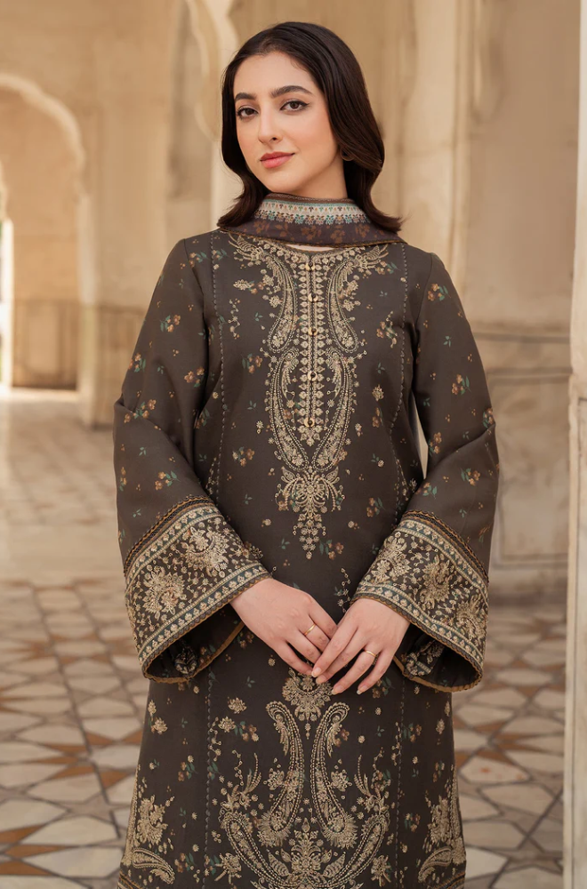 Jazmin - 3PC Dhanak Embroidered Suit - BFB0213