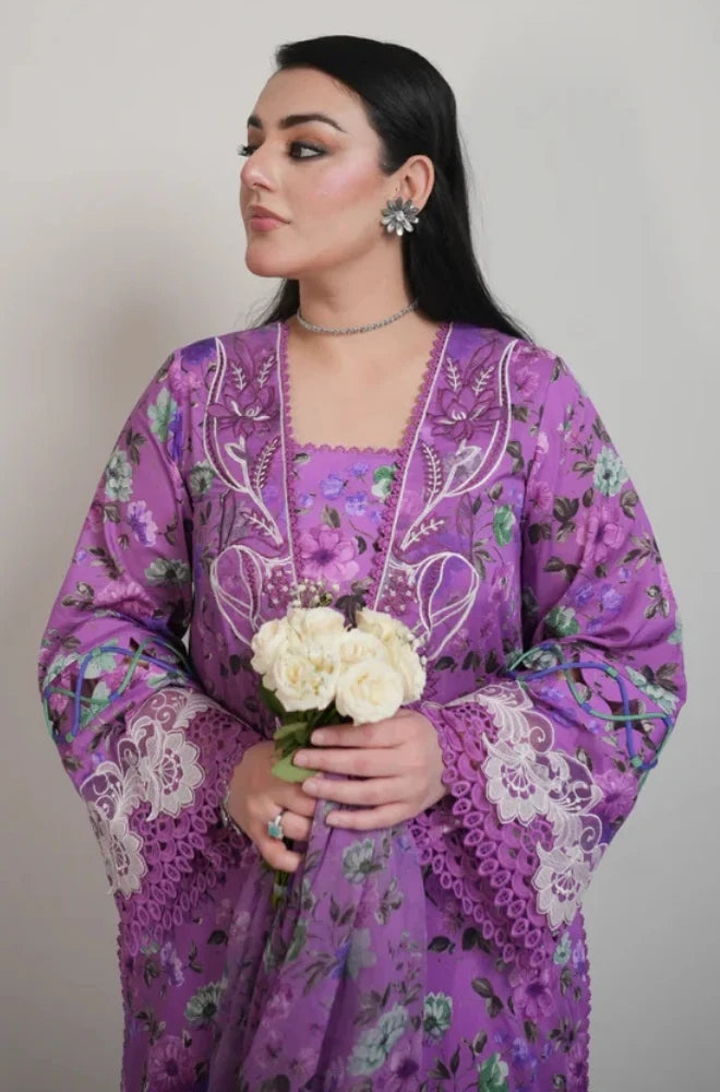 Khaadi - 3PC Karandi Printed Shirt With Karandi Printed Dupatta and Trouser - BFB0941