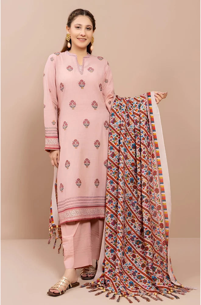 Kayseria - 3PC Dhanak Embroidered Suit - BFB01116