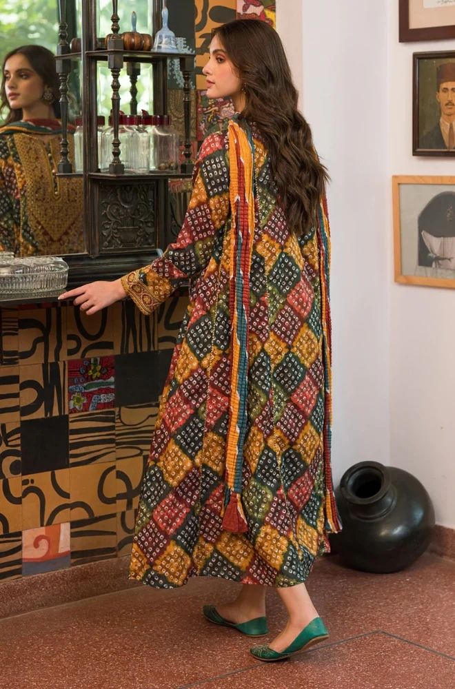 Sapphire - 3PC Lawn Printed Frock with Lawn Printed Dupatta and Trouser - BFB0843